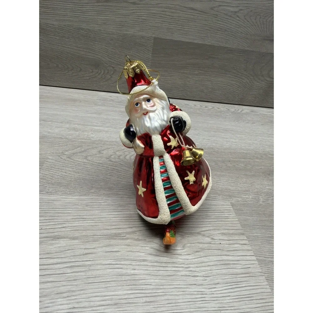 Summit Santa Blown Glass Christmas Ornament‎ Glitter Sack Toys And Nutcracker